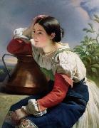 Franz Xaver Winterhalter Young Italian Girl at the Well oil painting on canvas
